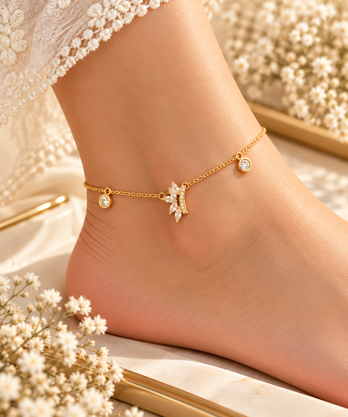 Golden Spark Anklet