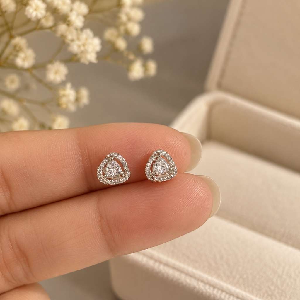 Silver Glimmer Studs