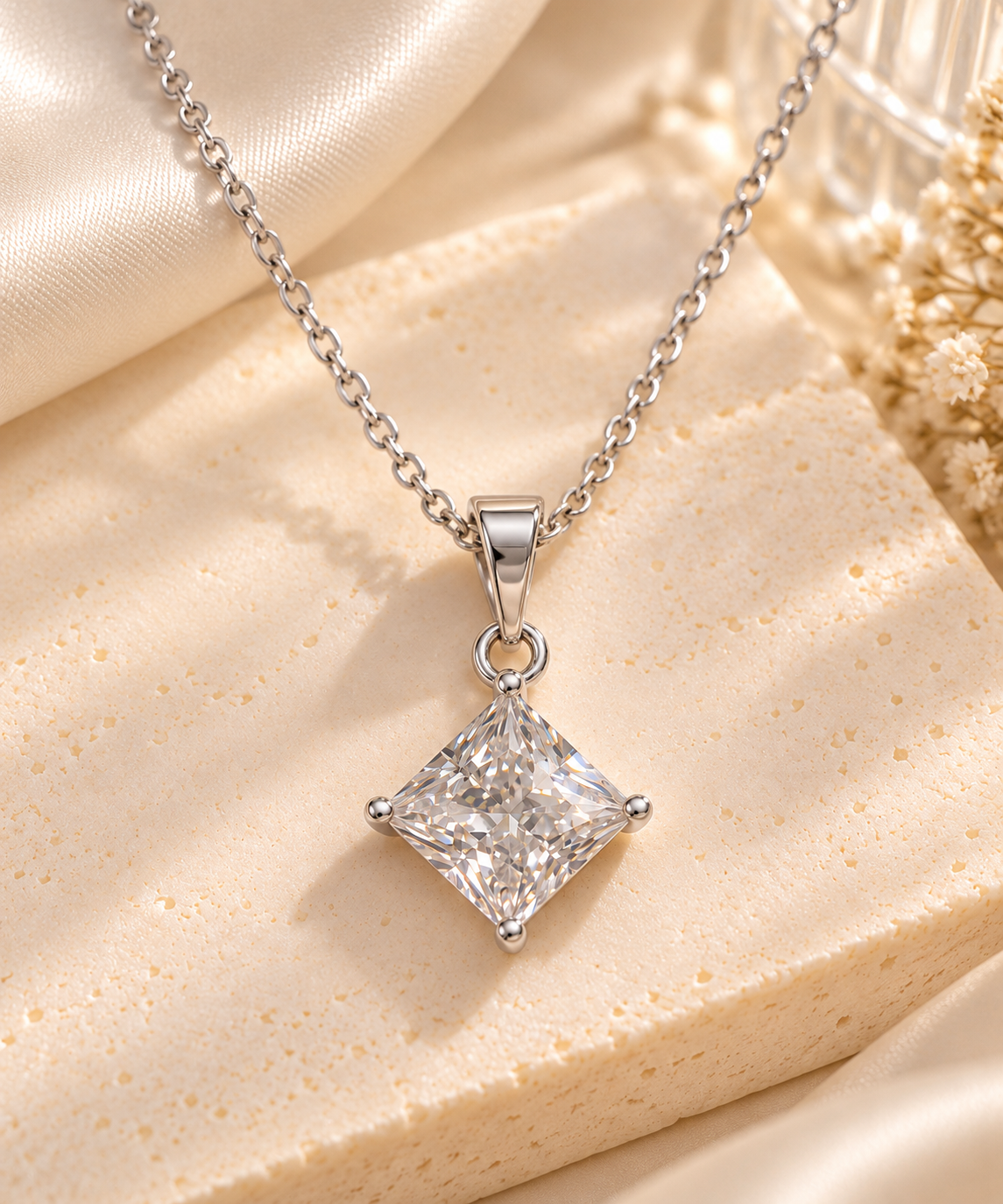Silver Solitaire Pendent