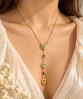 Gemstone Drop Pendent With Chain
