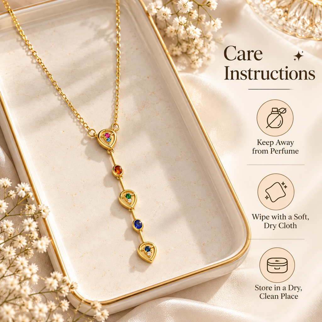 Gemstone Drop Pendent With Chain