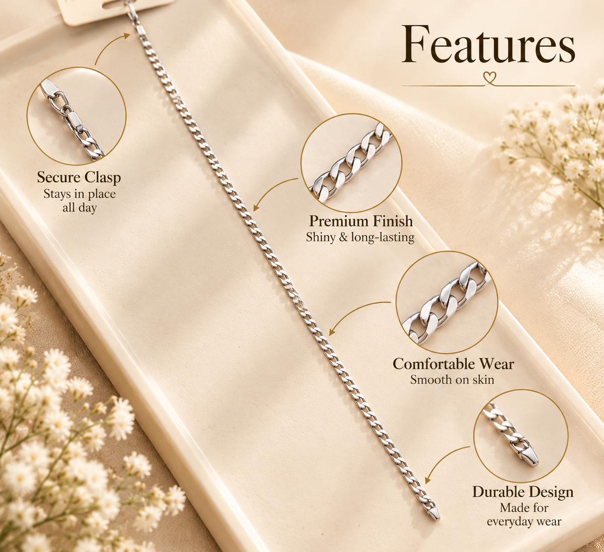 Silver Link Anklet