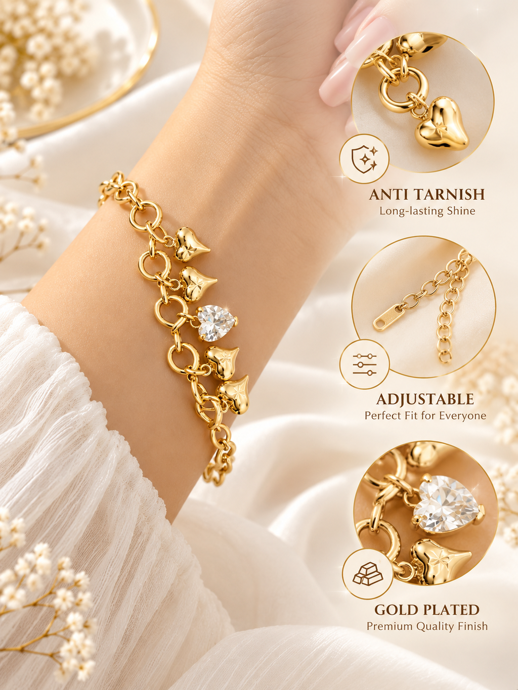 Golden Heart Bracelet