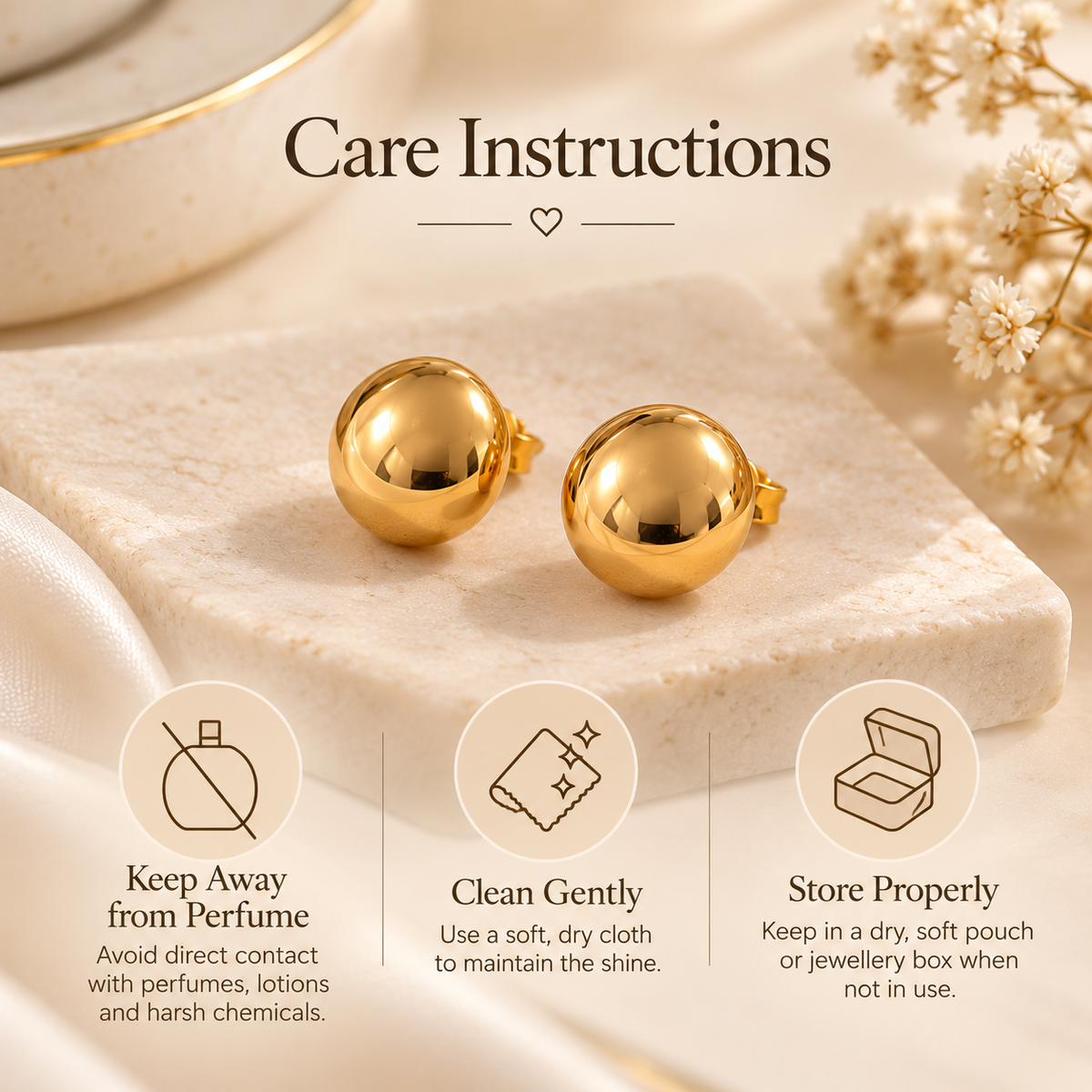 Luxe Gold Orb Studs