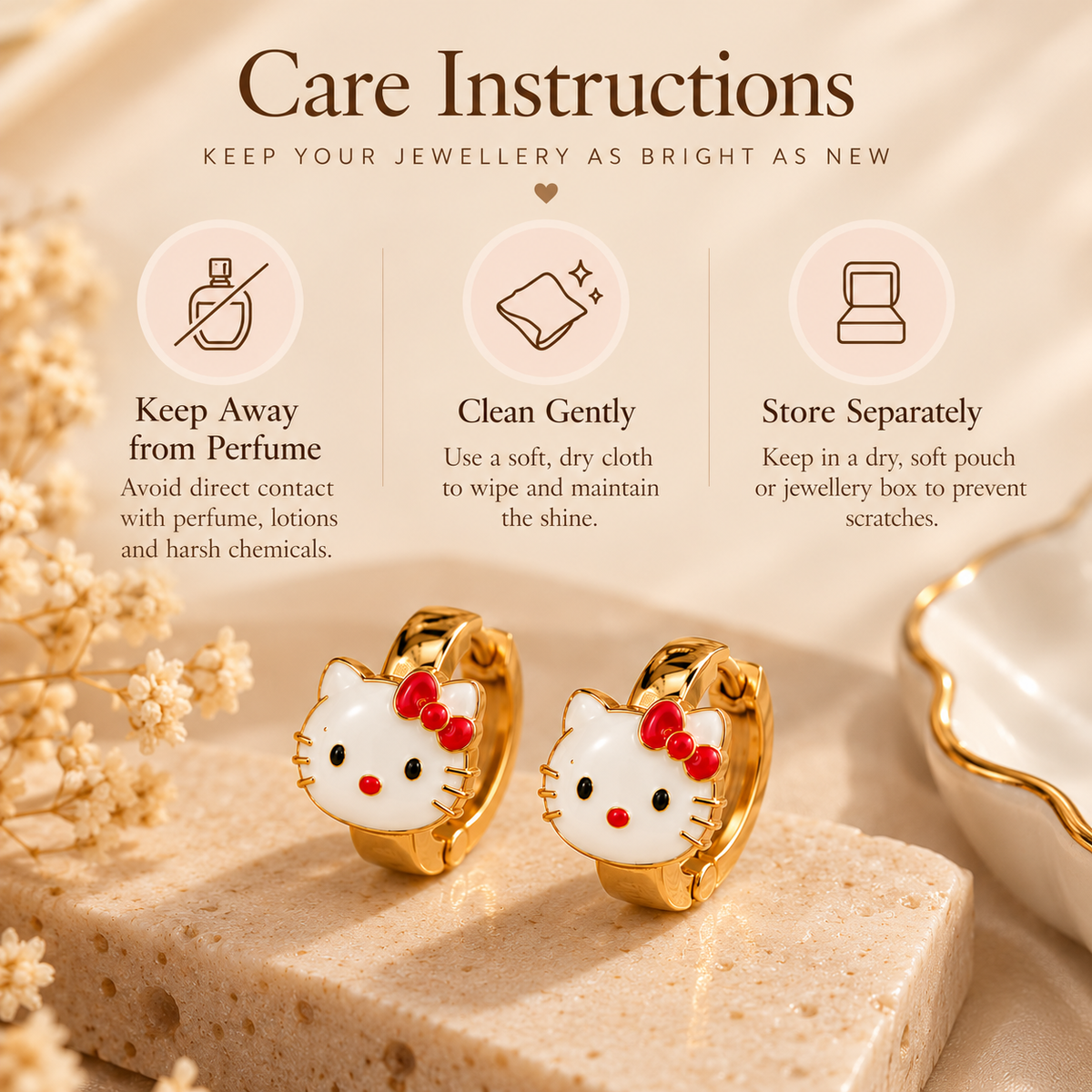 Hello Kitty Luxe Mini Hoops