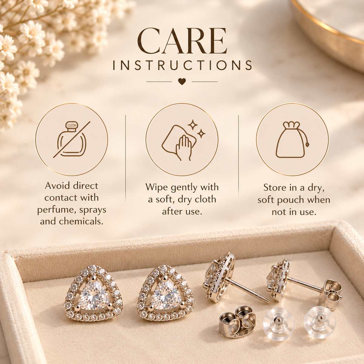 Silver Glimmer Studs