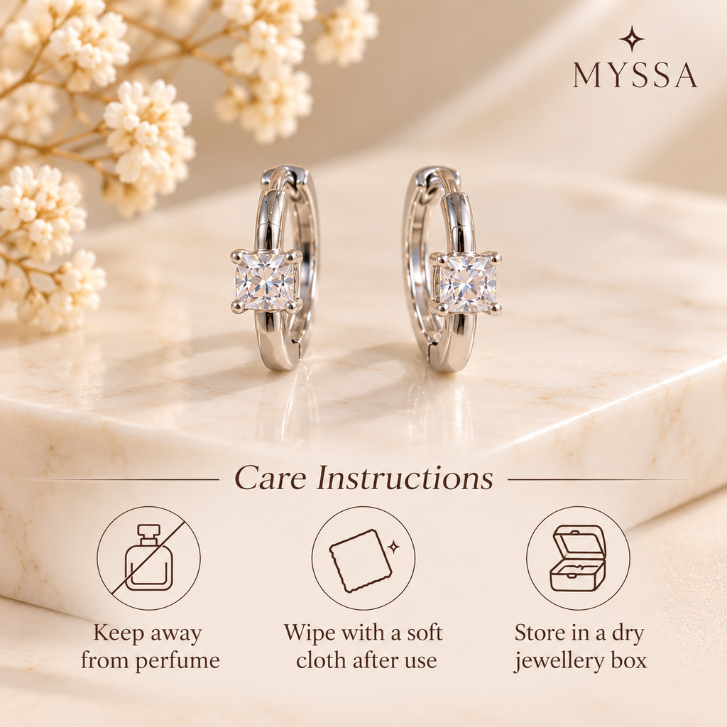 Radiant Square Stud Hoops
