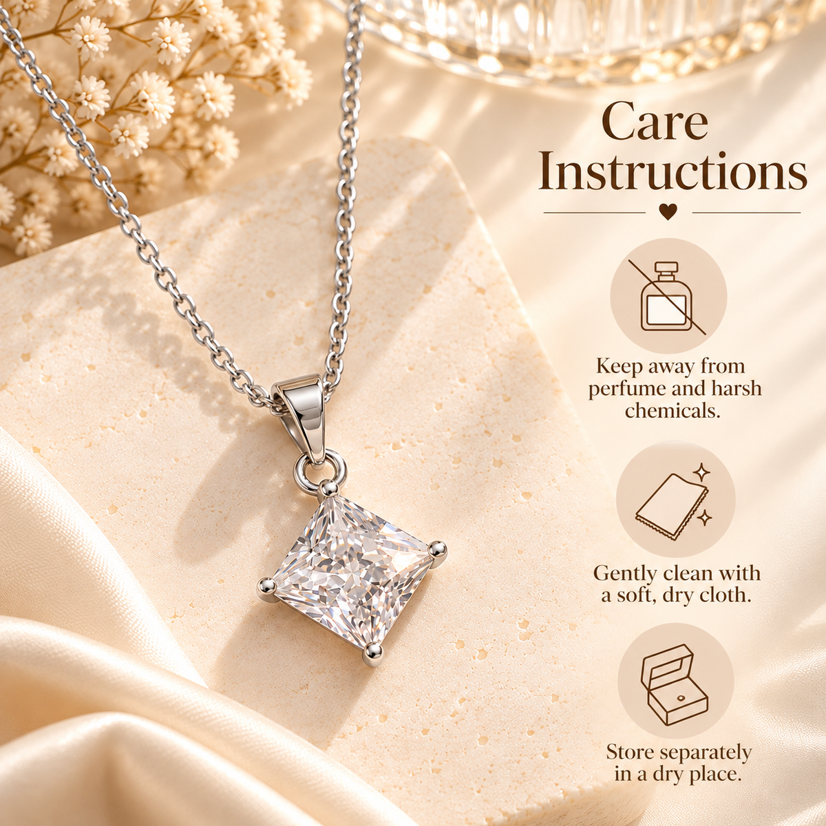 Silver Solitaire Pendent