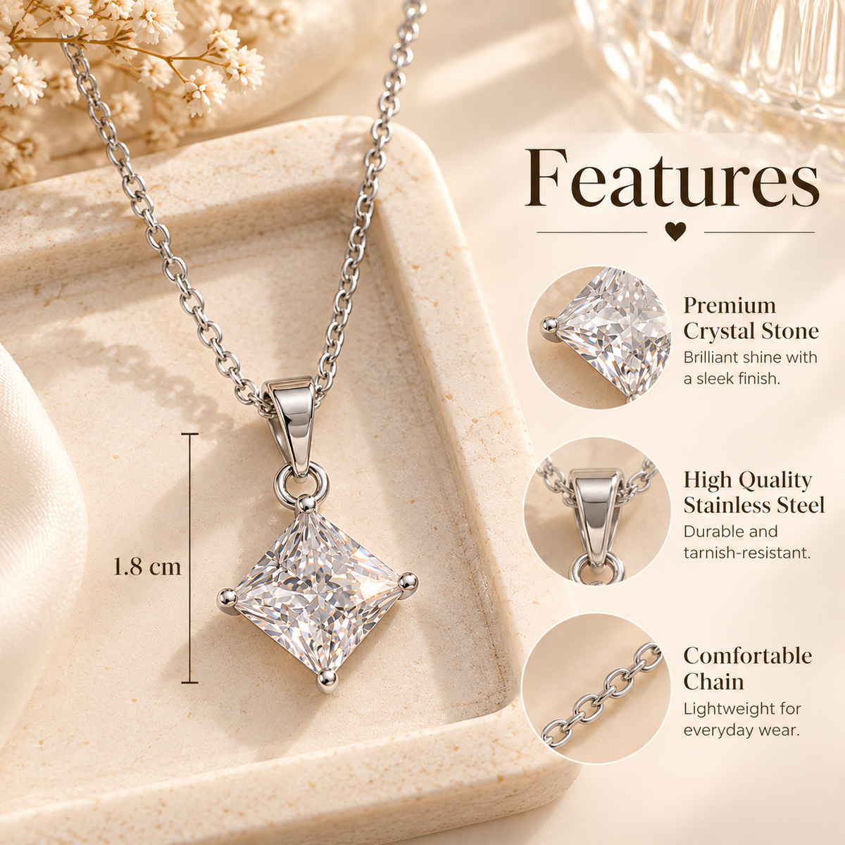 Silver Solitaire Pendent