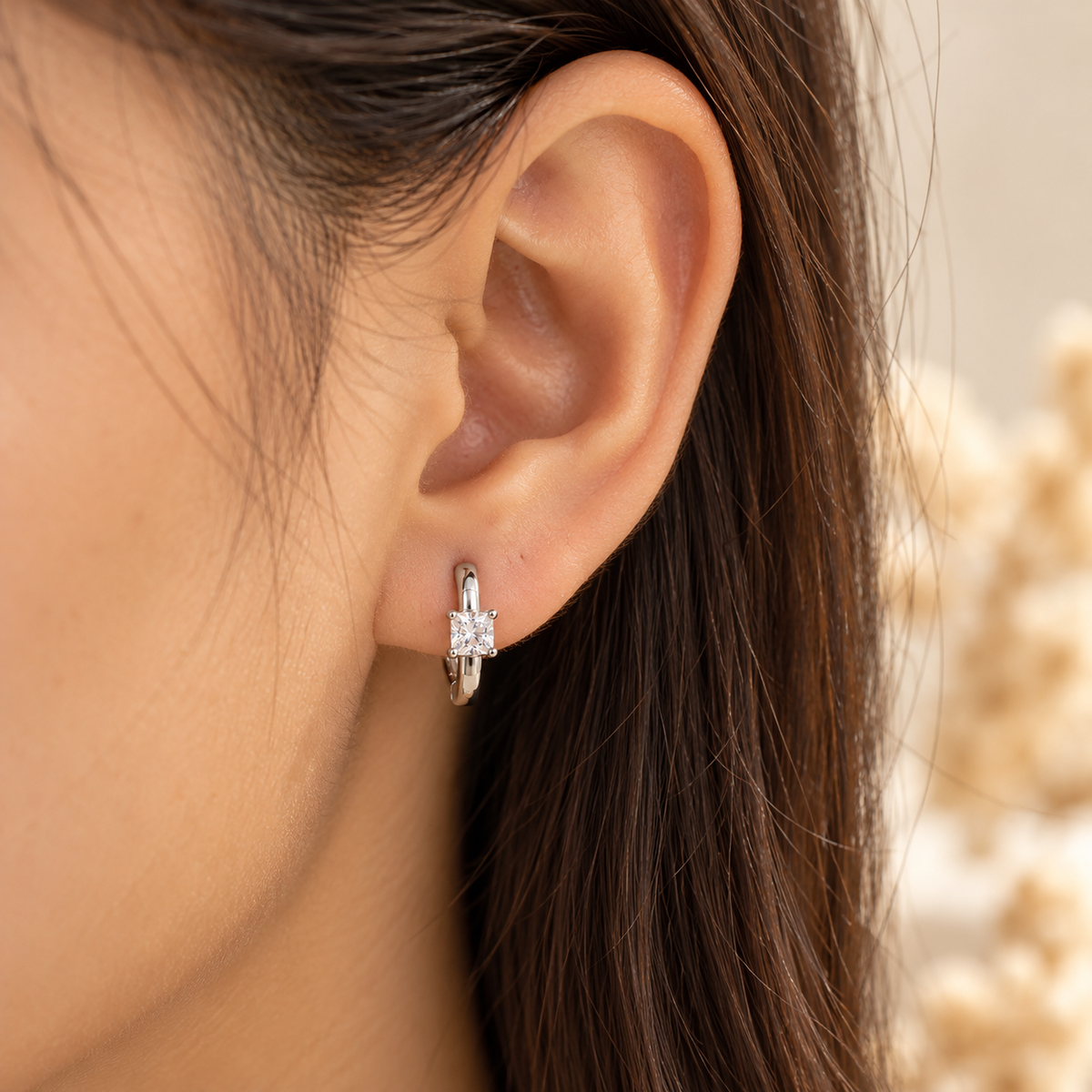 Radiant Square Stud Hoops