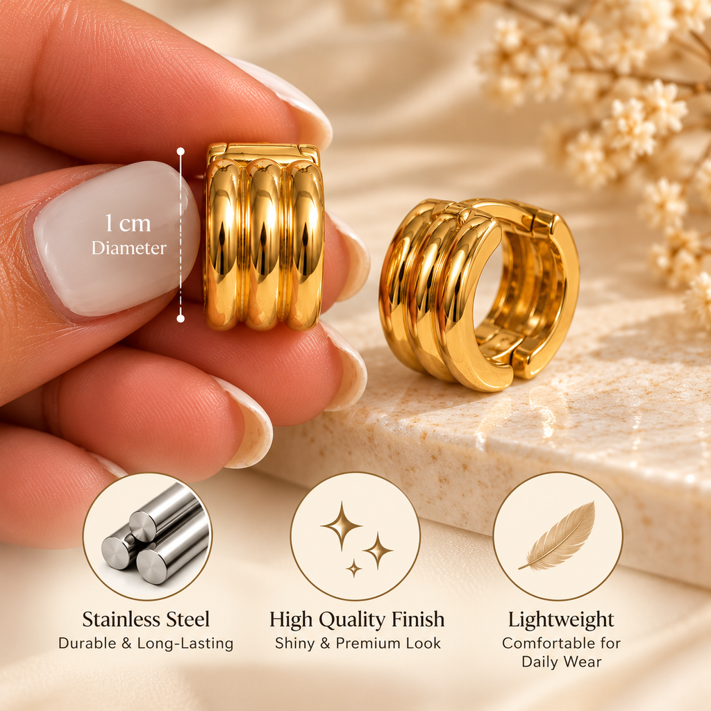 Luxe Triple-Ridge Hoops