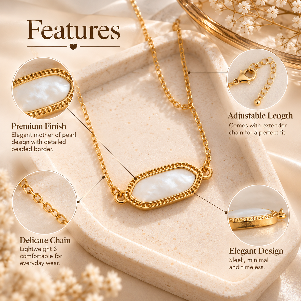 Pearl Glow Pendent With Chain