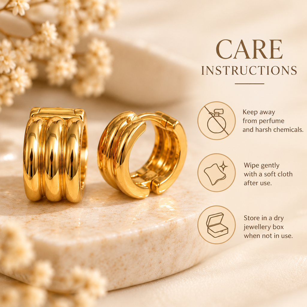 Luxe Triple-Ridge Hoops