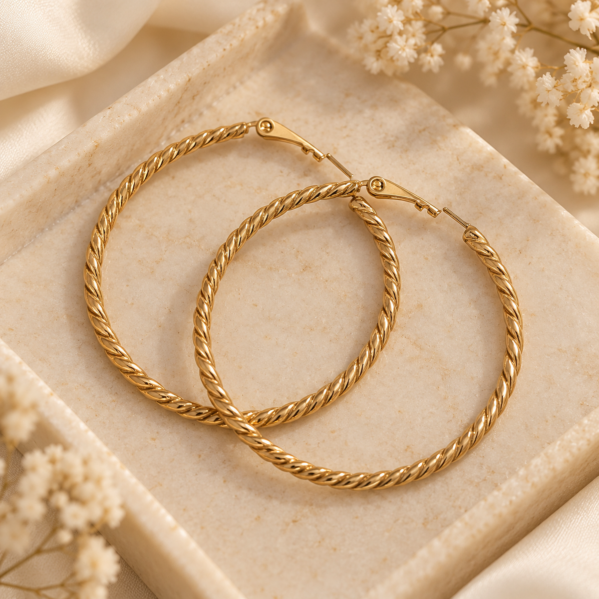 Golden Twist Hoops