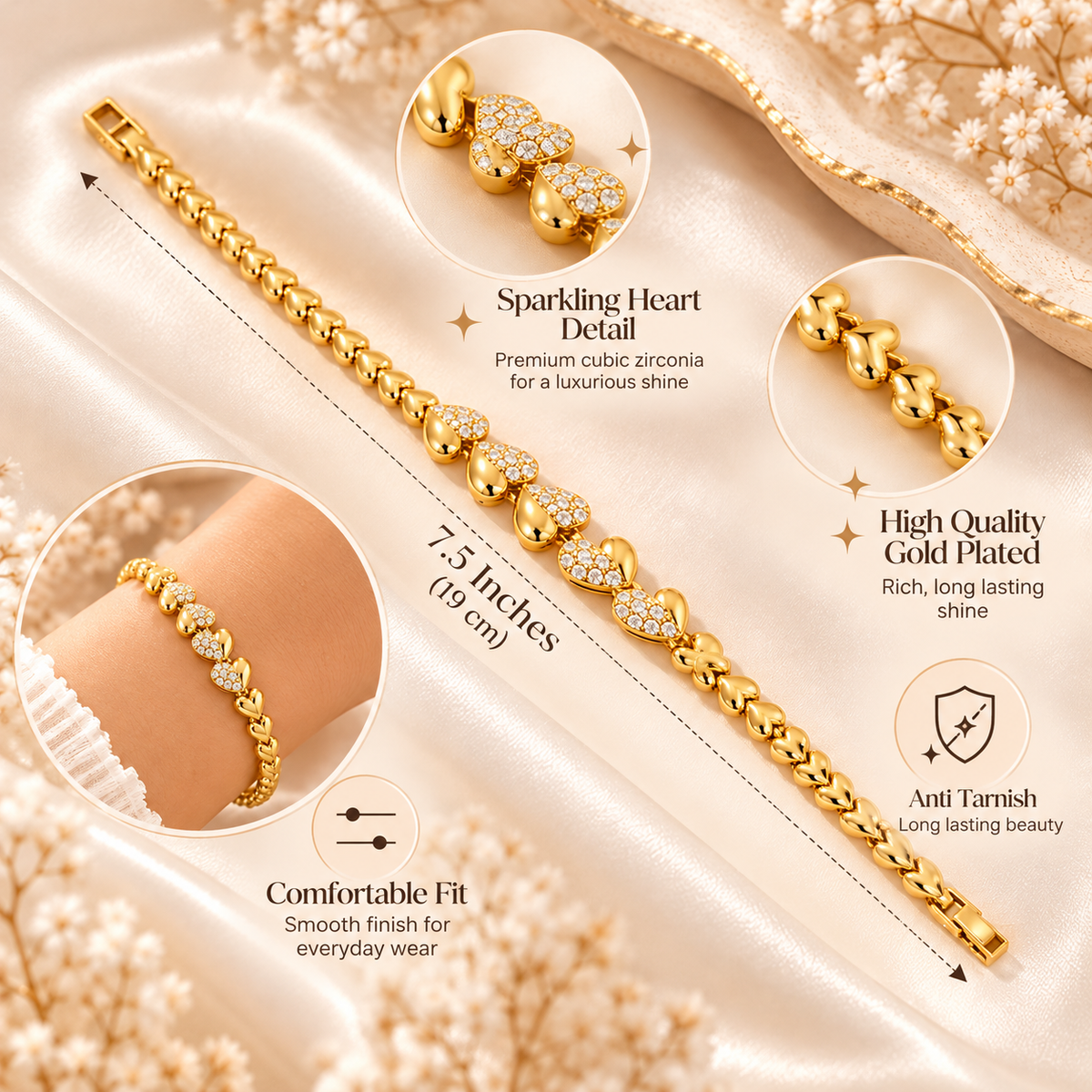 Heart Charm Bracelet