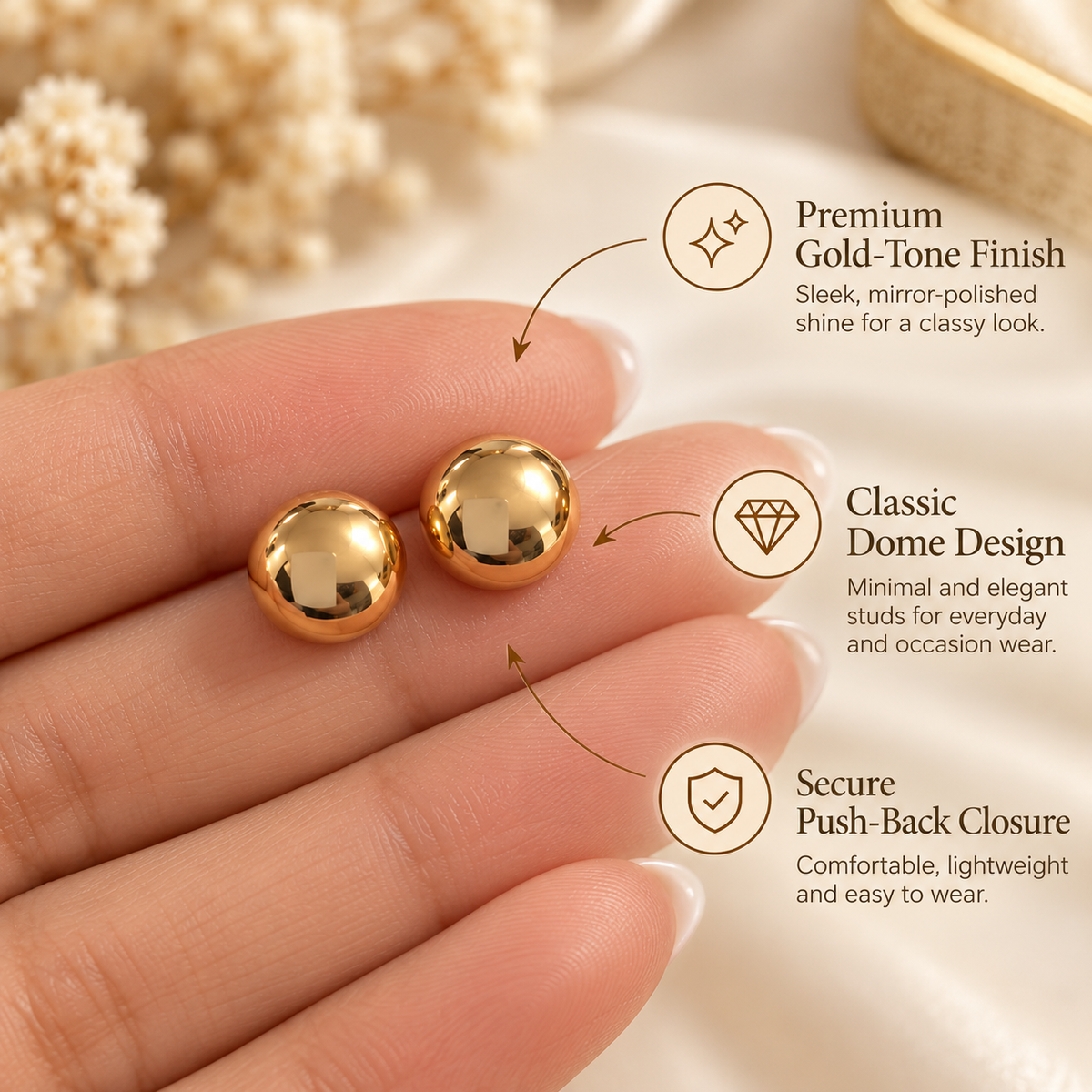 Luxe Gold Orb Studs
