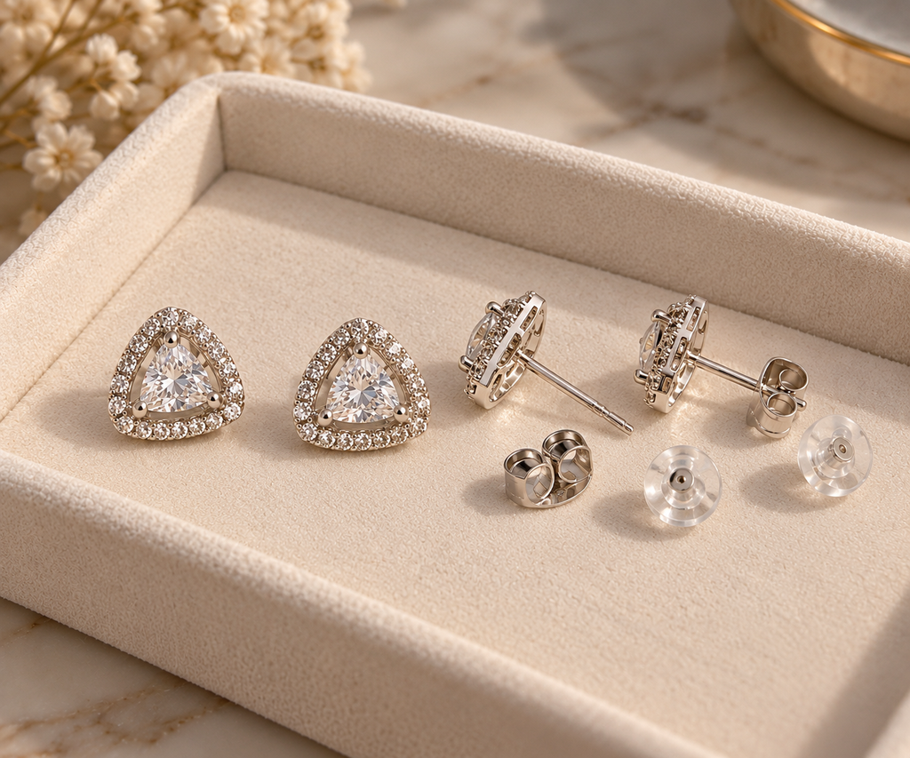 Silver Glimmer Studs