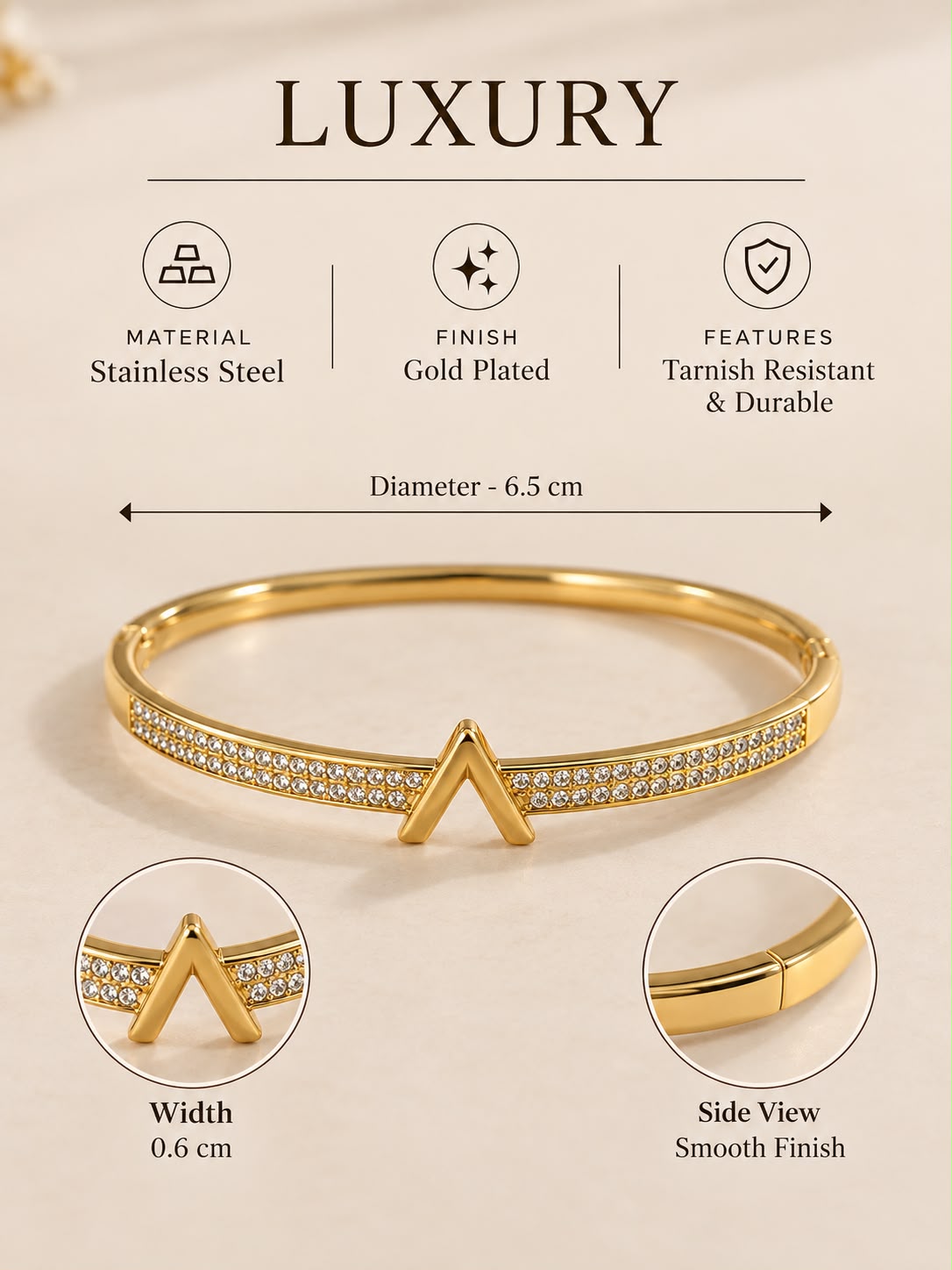 Gold Stone Bangle