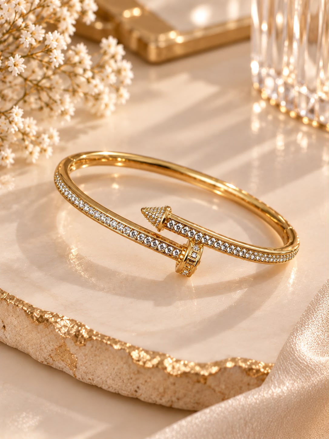 Gold Nail Bangle