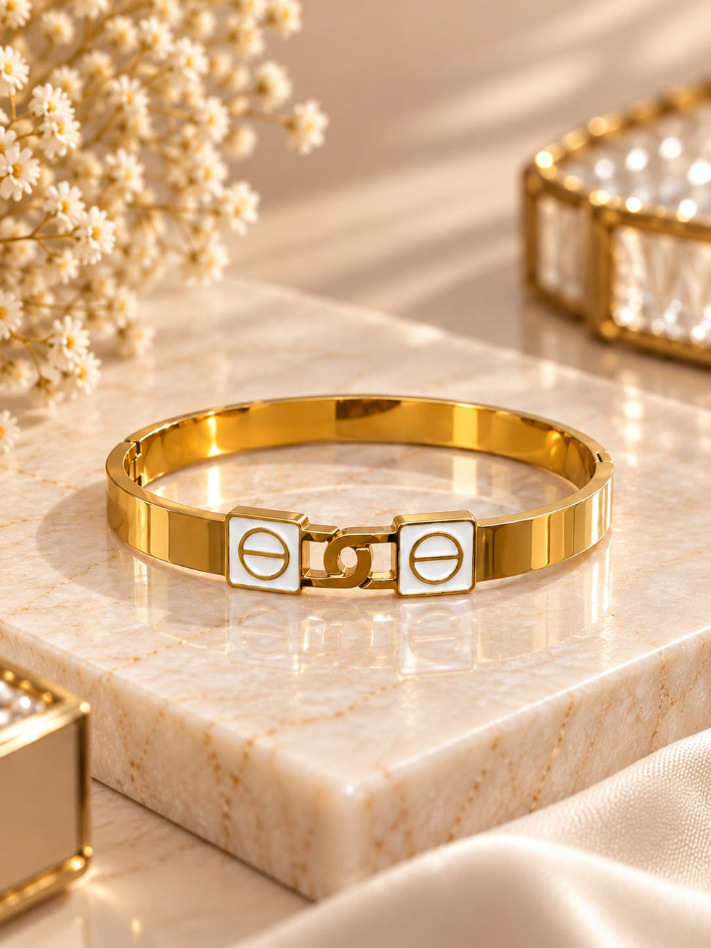 Golden White Bangle