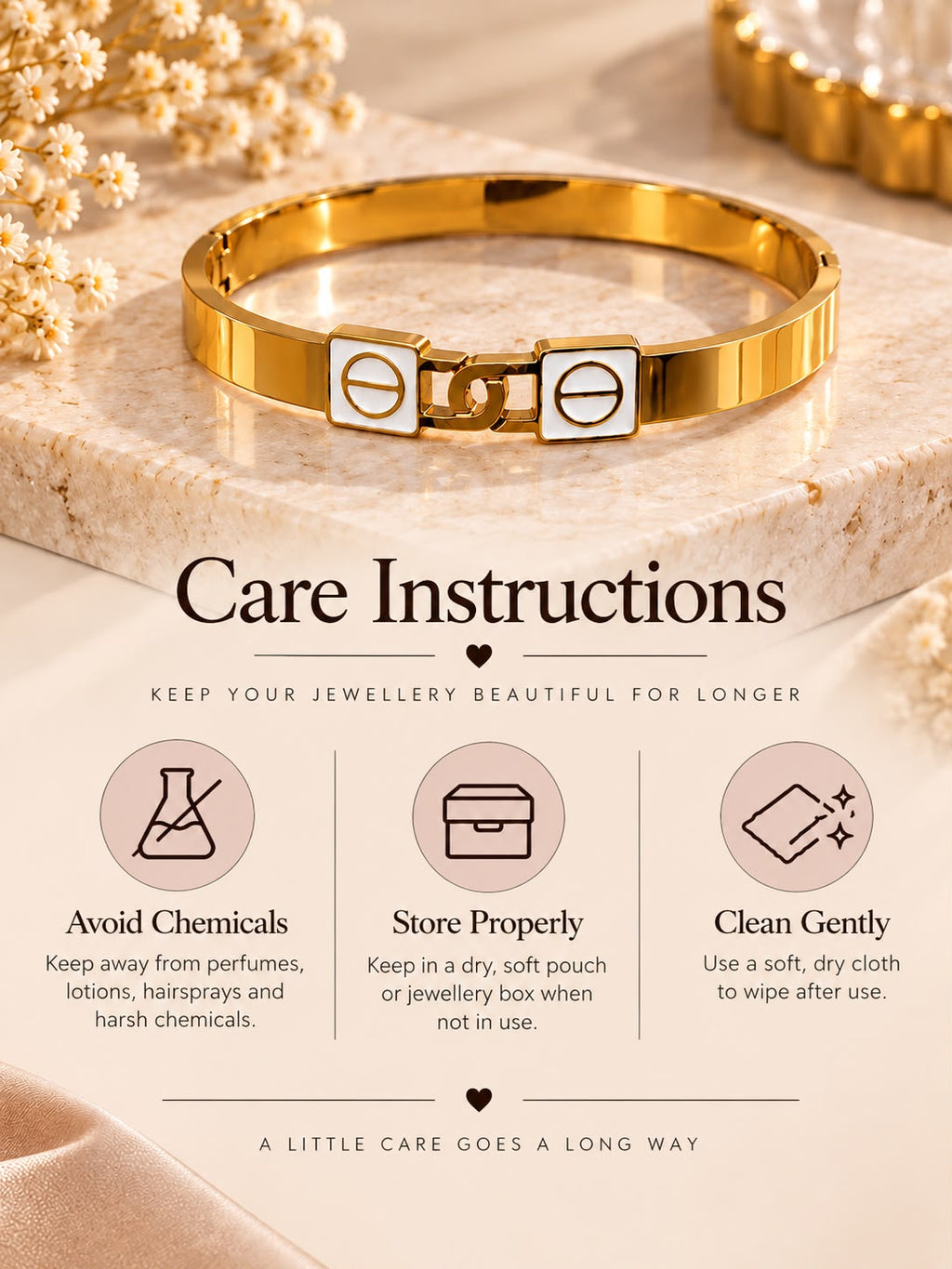 Golden White Bangle