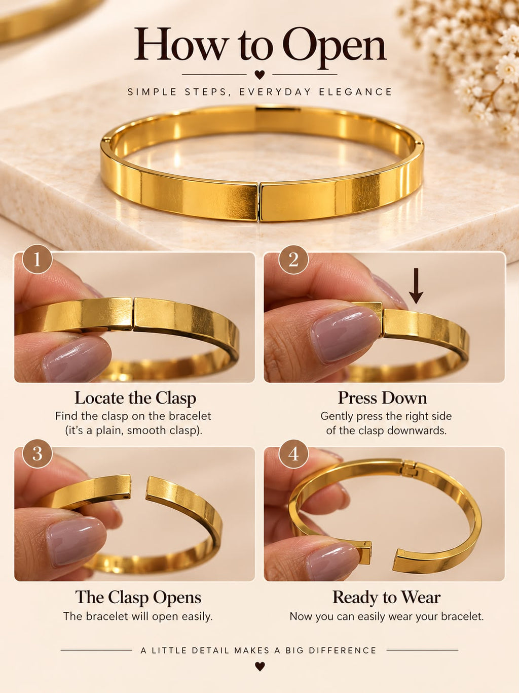 Golden White Bangle