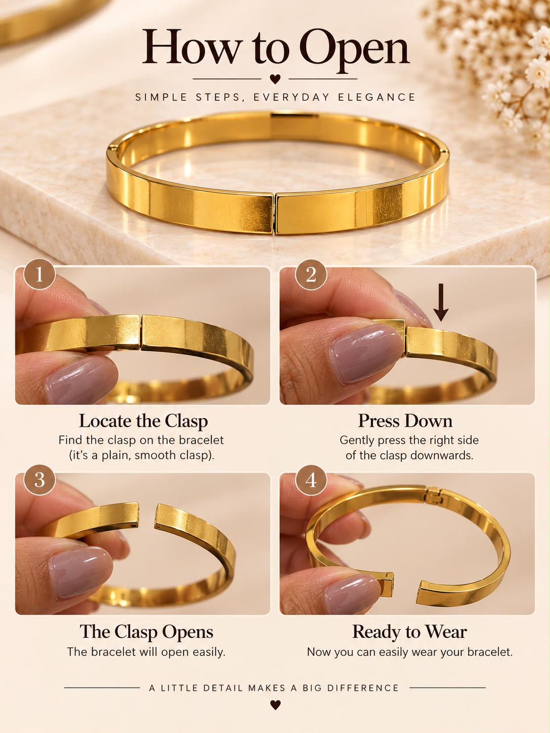 Golden White Bangle