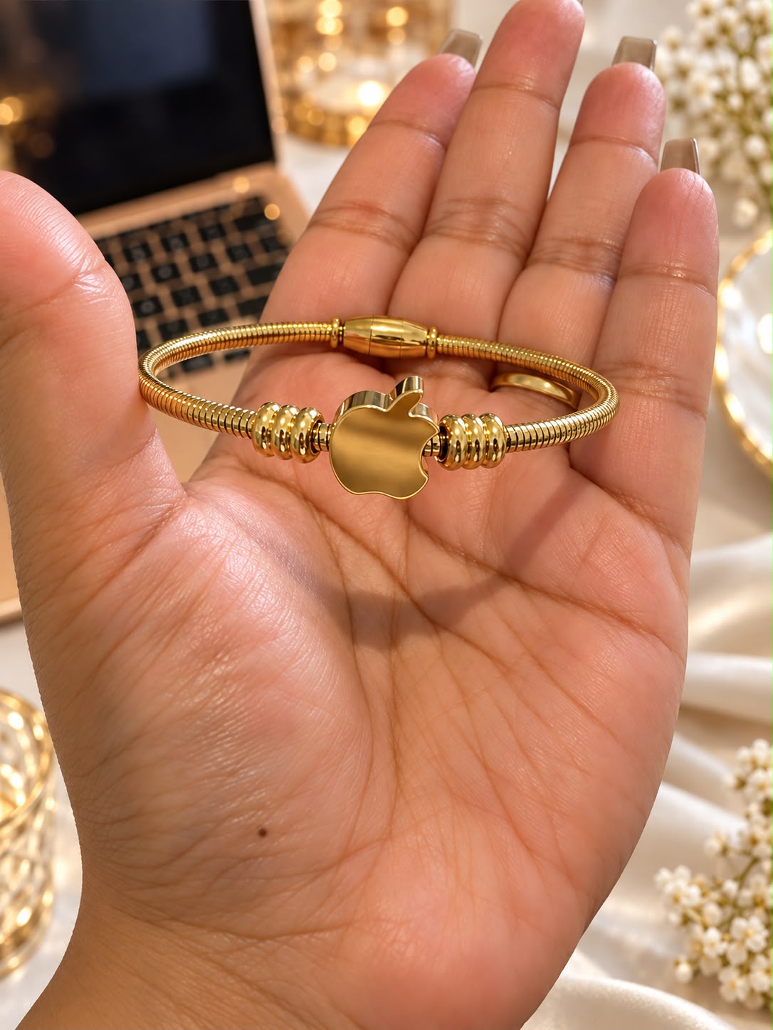 Golden Apple charm bangle